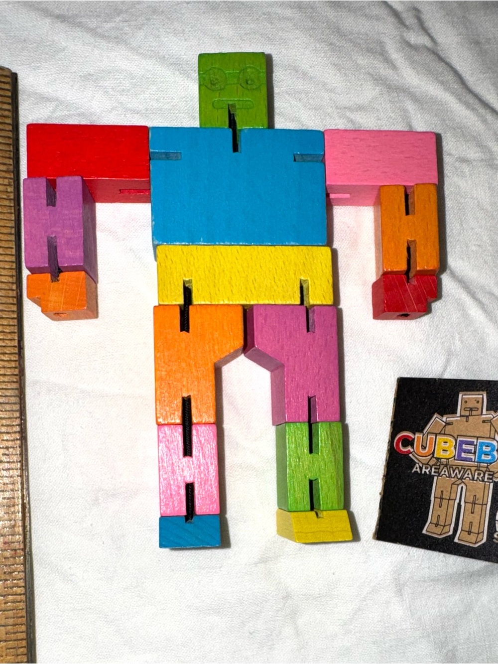 Colorful Wooden Cubebot fidget Robot cube Puzzle - Multicolor David weeks
